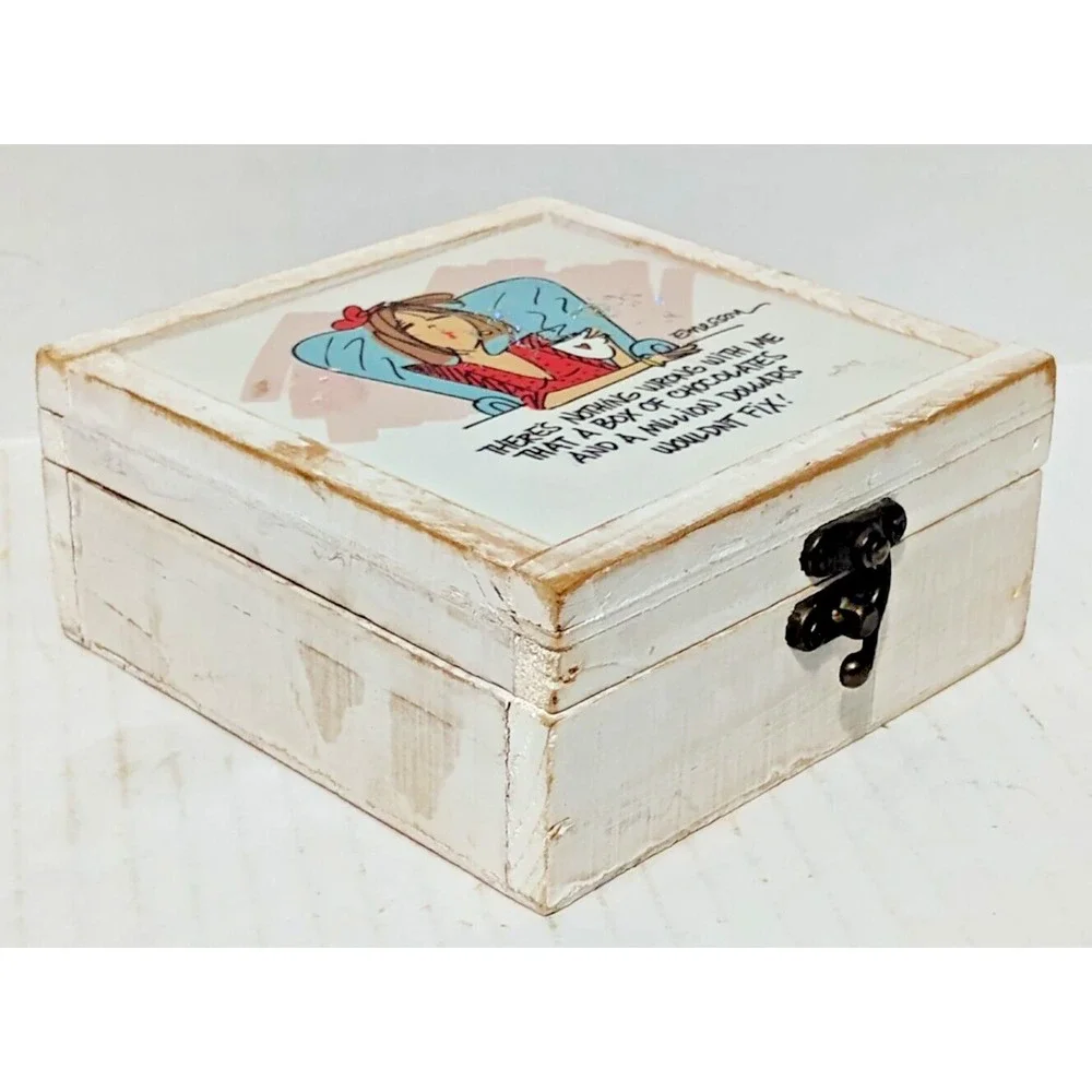 5 Vintage Thirstystone Funny jokes Cork Backed Coaster in Wooden Box USA - Picture 2 of 14